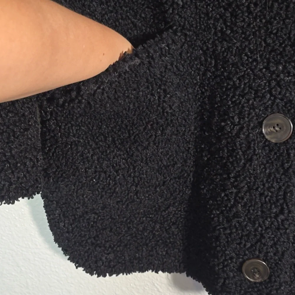 Zara Women's Black Teddy Coat
